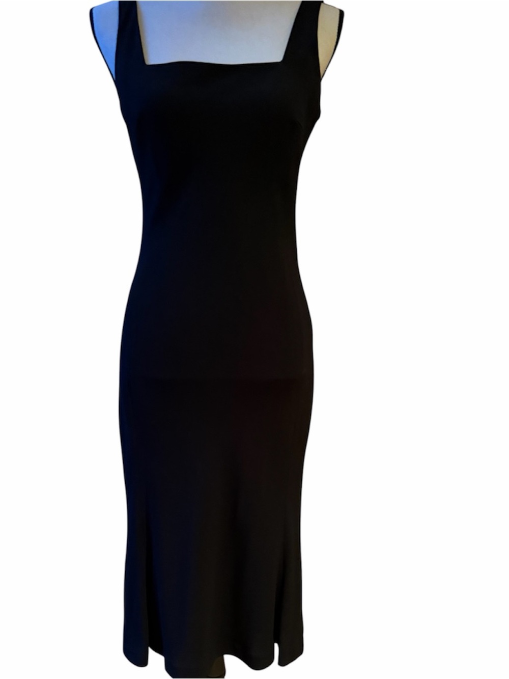 Jones New York Black Square-Neck Midi Dress